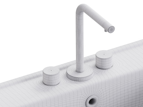 Drop In Sink Self Rimming for Bathroom 3Dモデル