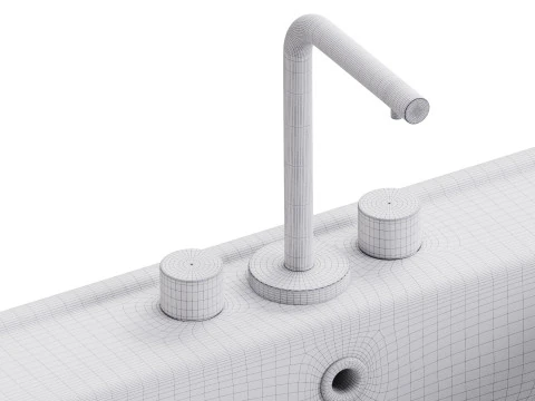 Drop In Sink Self Rimming for Bathroom 3D Model