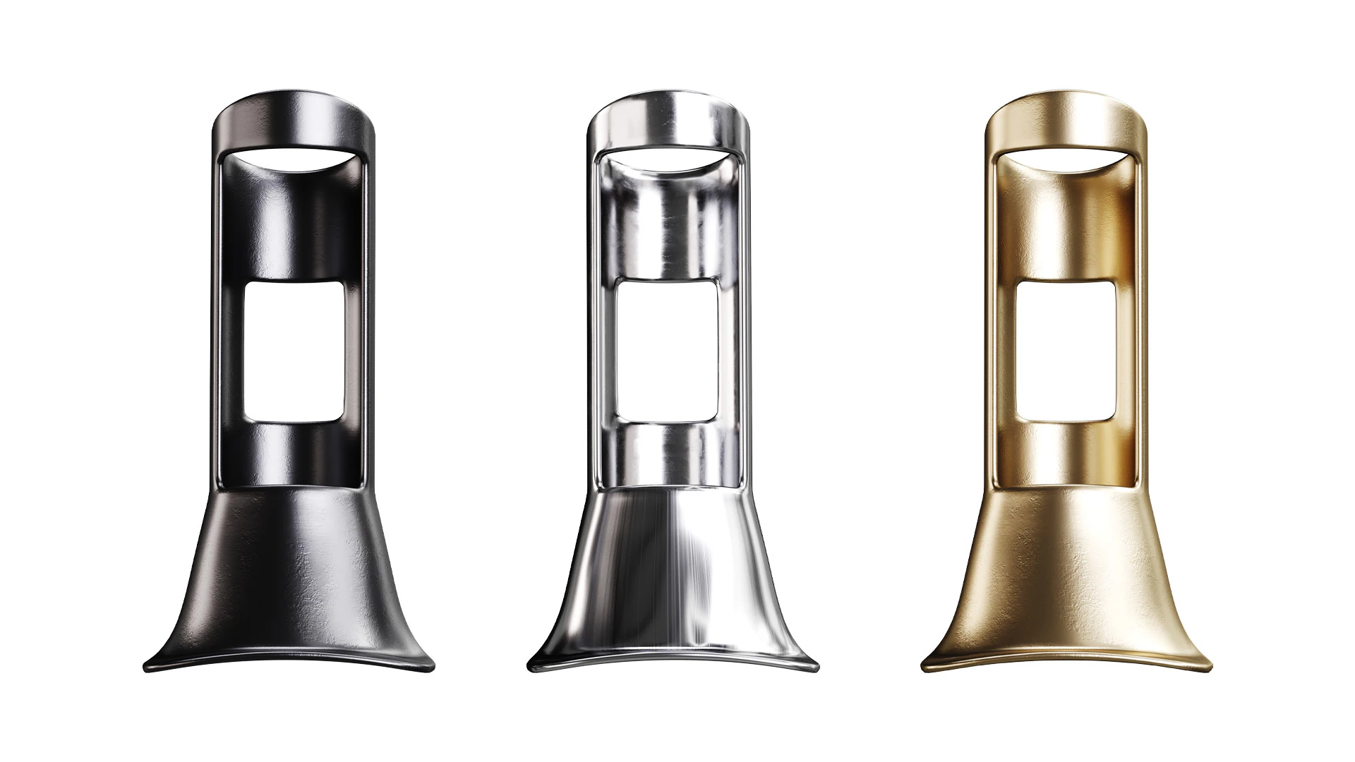 Supporto per staffa per asta portabandiera in ottone pressofuso resistente, cromato Modello 3D .c4d .max .obj .3ds .fbx .stl .blend