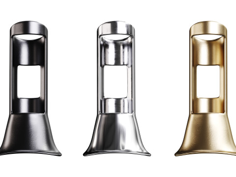 Heavy Duty Cast Brass Flag Pole Bracket Holder Chrome Modèle 3D