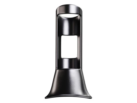 Supporto per staffa per asta portabandiera in ottone pressofuso resistente, cromato Modello 3D