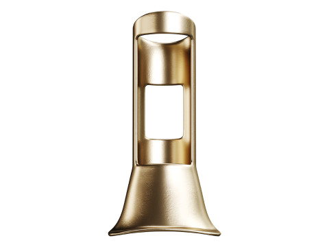 Heavy Duty Cast Brass Flag Pole Bracket Holder Chrome 3D Modell