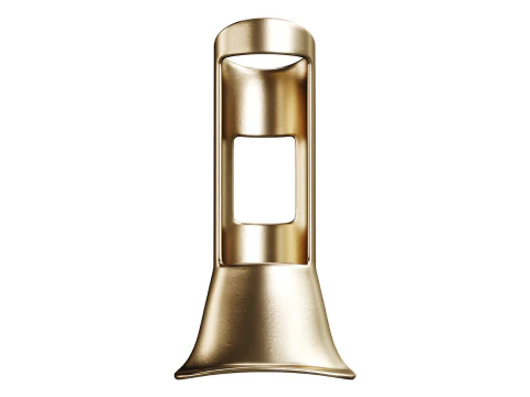 Supporto per staffa per asta portabandiera in ottone pressofuso resistente, cromato Modello 3D