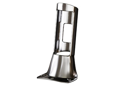 Supporto per staffa per asta portabandiera in ottone pressofuso resistente, cromato Modello 3D