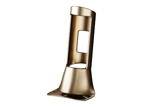 Supporto per staffa per asta portabandiera in ottone pressofuso resistente, cromato Modello 3D