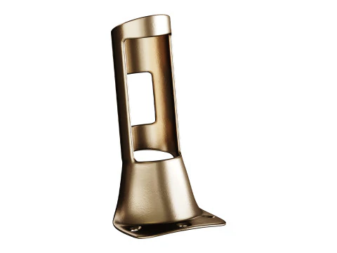 Supporto per staffa per asta portabandiera in ottone pressofuso resistente, cromato Modello 3D