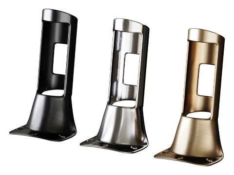 Supporto per staffa per asta portabandiera in ottone pressofuso resistente, cromato Modello 3D