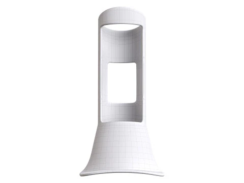 Supporto per staffa per asta portabandiera in ottone pressofuso resistente, cromato Modello 3D