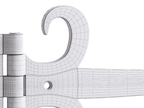 Heavy Duty Strap Hinge for Gates and Doors 3D Model