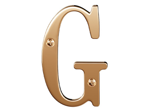 Letter G House Letters Solid Bright Brass 3D Model
