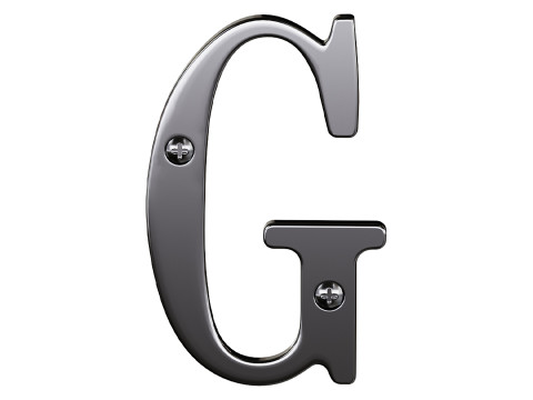 Letter G House Letters Solid Bright Brass 3D Model