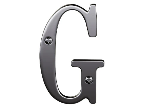 Letter G House Letters Solid Bright Brass 3D Model