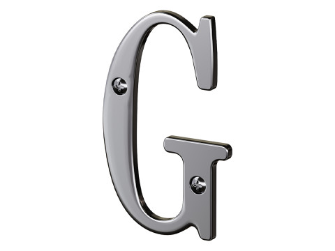 Letter G House Letters Solid Bright Brass 3D Model