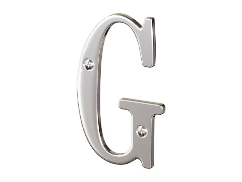 Letter G House Letters Solid Bright Brass 3D Model