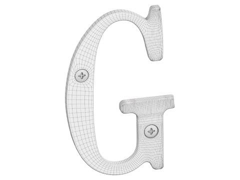 Letter G House Letters Solid Bright Brass 3D Model