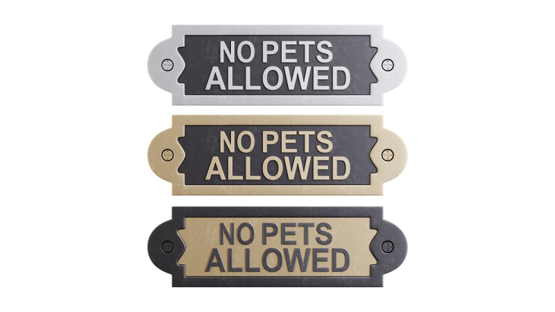 Solid Brass Sign No Pets Allowed Modello 3D .c4d .max .obj .3ds .fbx .stl .blend
