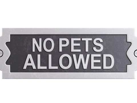 Solid Brass Sign No Pets Allowed 3D Model