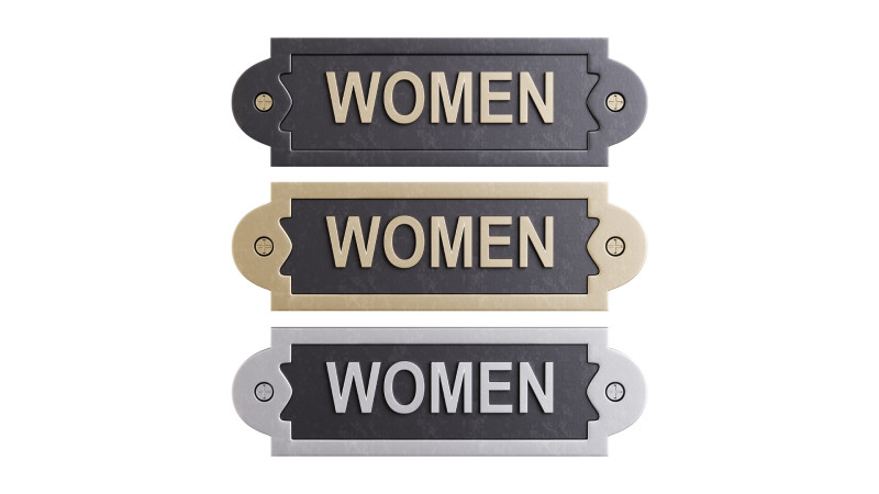 Solid Brass Sign Women 3D Model .c4d .max .obj .3ds .fbx .stl .blend