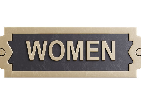 Solid Brass Sign Women 3D Model