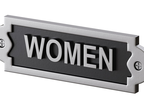 Solid Brass Sign Women 3D Model