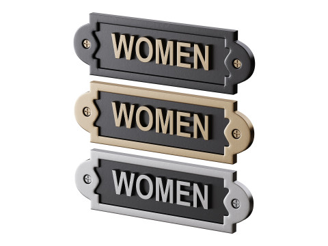 Solid Brass Sign Women 3D Model