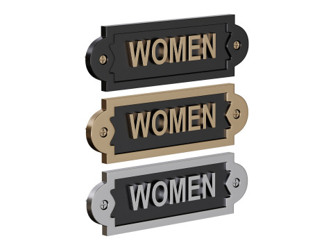 Solid Brass Sign Women 3D Model