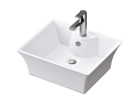 Square Countertop Vessel Bathroom Sink Model 3D