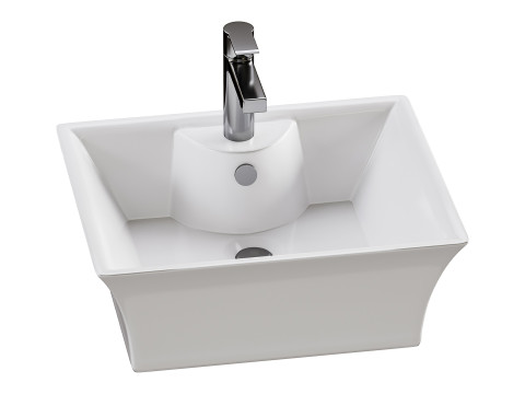 Square Countertop Vessel Bathroom Sink Modello 3D