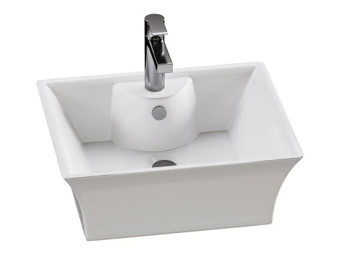 Square Countertop Vessel Bathroom Sink 3D Model