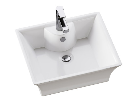 Square Countertop Vessel Bathroom Sink Modello 3D