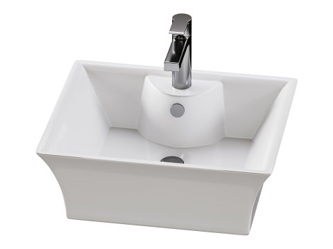 Square Countertop Vessel Bathroom Sink Modello 3D