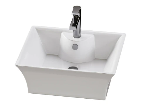 Square Countertop Vessel Bathroom Sink 3D Model