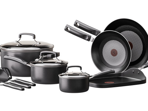 Tfal Signature Nonstick Cookware Set 3D Model