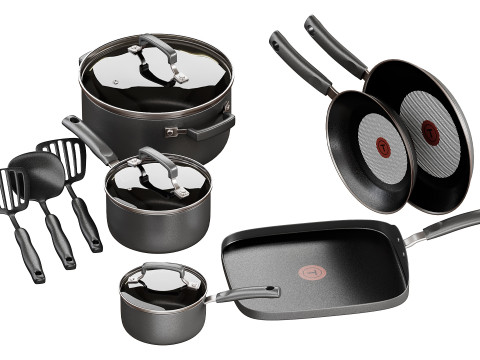 Tfal Signature Nonstick Cookware Set 3D Model