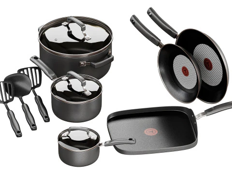 Tfal Signature Nonstick Cookware Set 3D Model