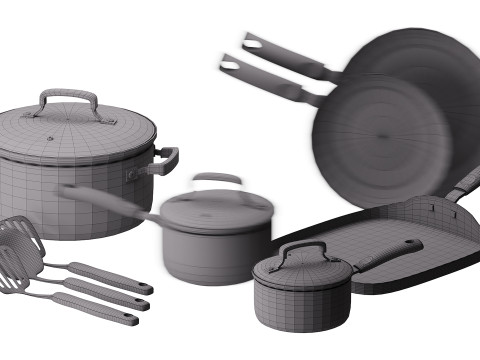 Tfal Signature Nonstick Cookware Set 3D Model