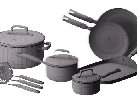 Tfal Signature Nonstick Cookware Set 3D Model