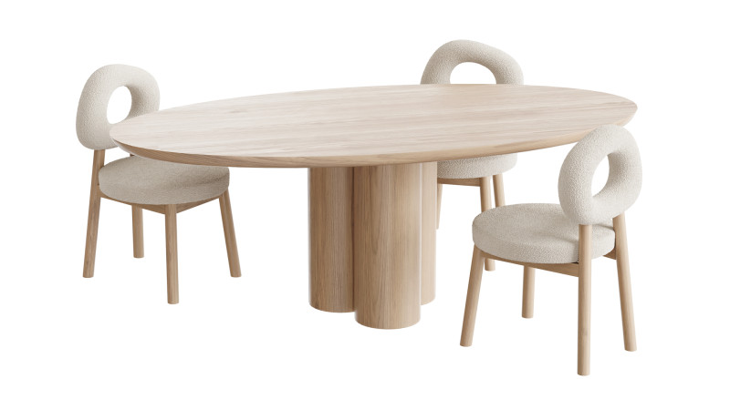 Dining table MELTON 3D Model .c4d .max .obj .3ds .fbx .stl .blend