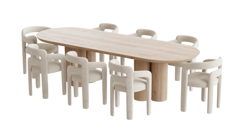 Dining table TOWNSVILLE 3D Model .c4d .max .obj .3ds .fbx .stl .blend
