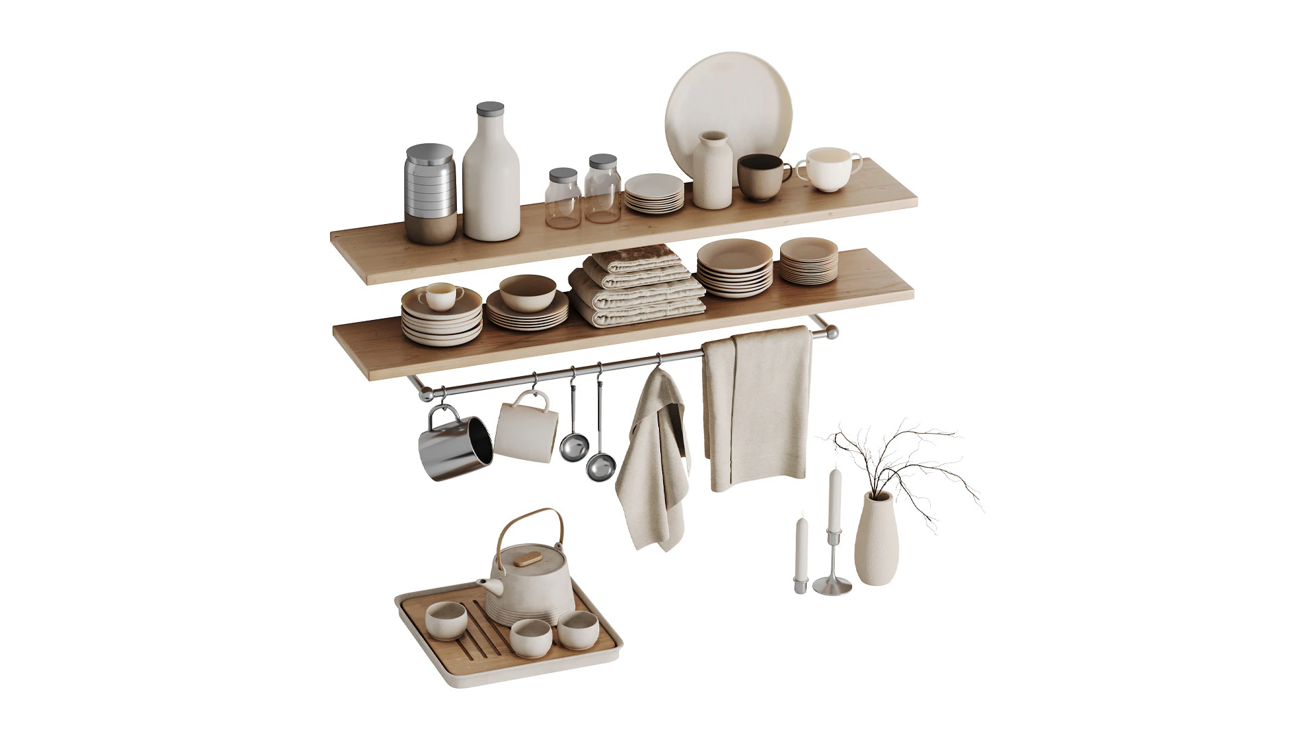 Dish set 9 3D Model .c4d .max .obj .3ds .fbx .stl .blend
