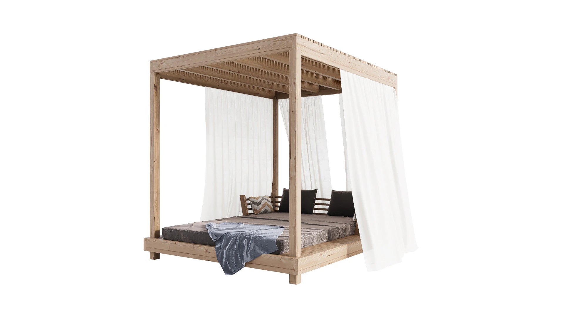 Garden Lounge Structure 02 3D Model .c4d .max .obj .3ds .fbx .stl .blend 