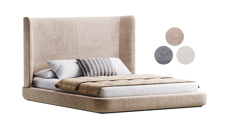Grey Midnight bed Model 3D .c4d .max .obj .3ds .fbx .stl .blend