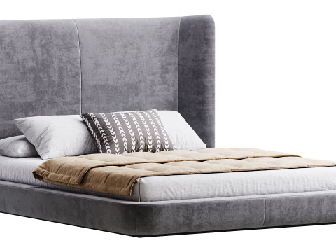 Grey Midnight bed Model 3D