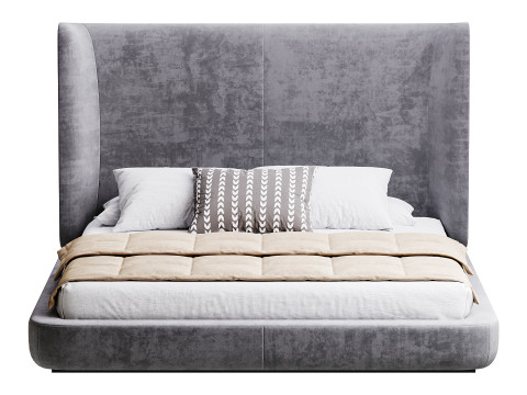 Grey Midnight bed Model 3D