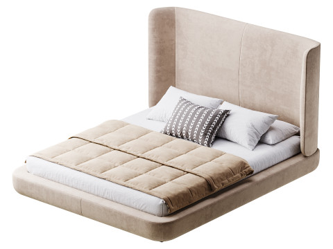 Grey Midnight bed Model 3D