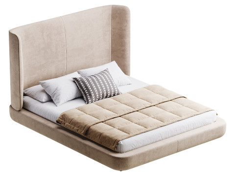 Grey Midnight bed Model 3D
