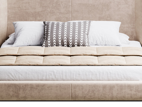 Grey Midnight bed Model 3D