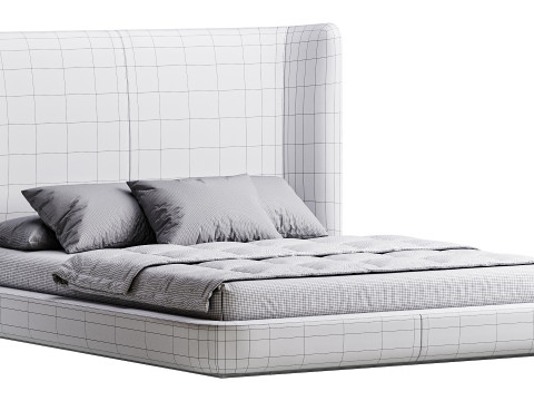 Grey Midnight bed Model 3D
