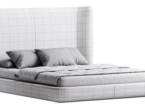 Letto Midnight grigio Modello 3D