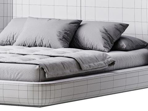 Letto Midnight grigio Modello 3D